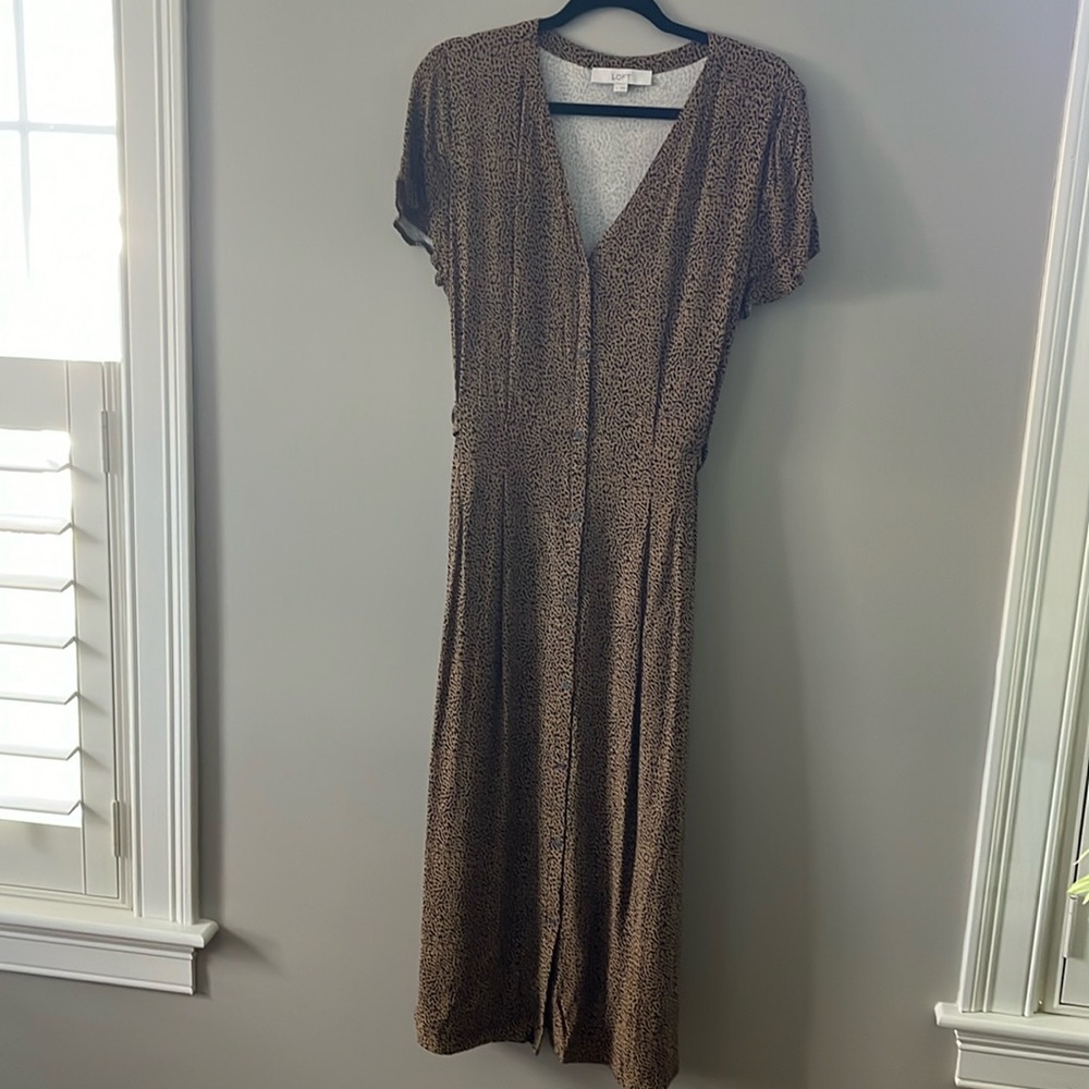 Loft midi shirt dress Animal print